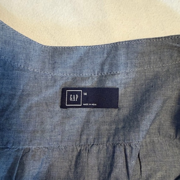 GAP Chambray Long Sleeve Button Front Fit & Flare Dress Size 14 - Picture 6 of 6